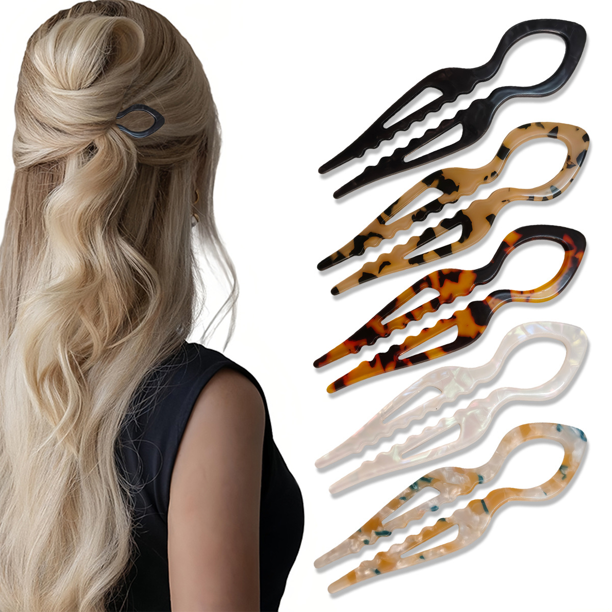Women'S Formal Accessories - U-Shaped Hair Sticks Tortoiseshell Acrylic Anti-Slip