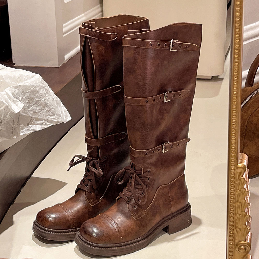 Women Electronic Accessories - Women's Knee High Boots Vintage Belt