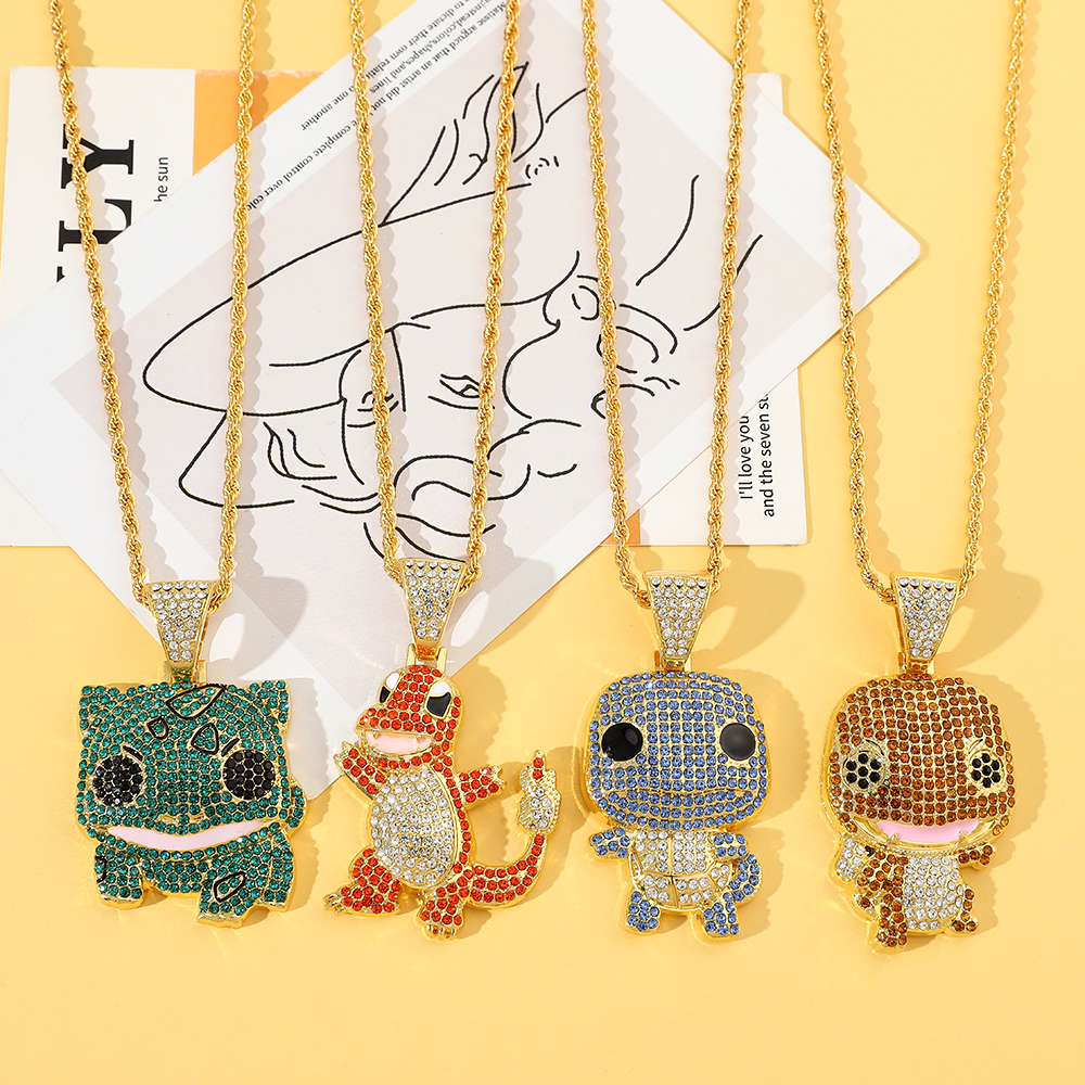 Women'S Accessories Jewelry - Diamond Studded Squirtle Necklace Fashion Trend