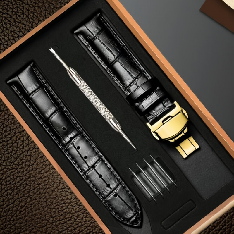 Women'S Accessories To Wear With Watch - Fashionable Men's Leather Watch Strap Gold