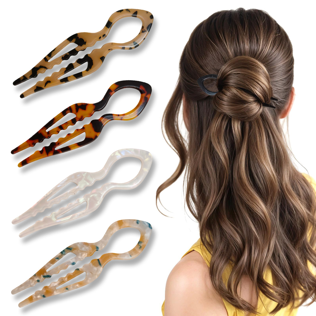 U-Shaped Hair Sticks Tortoises – Women'S Formal Accessories Bewertung und Preis
