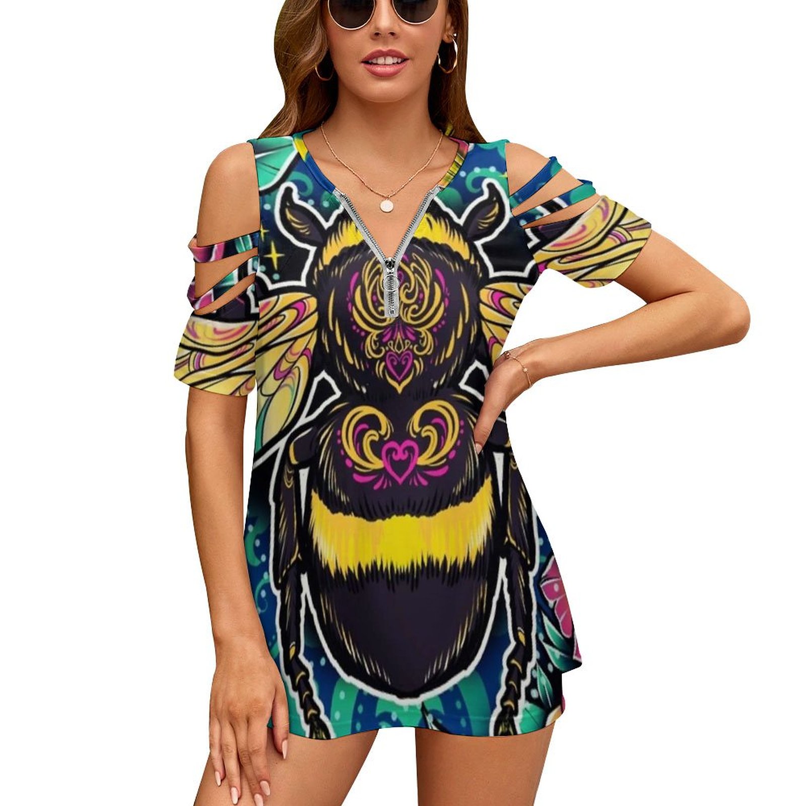 New Fashion Zip Off Shoulder T – Women Accessories Drawing Bewertung und Preis