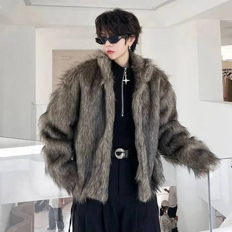 Korean Style Men's Faux Fur Ja – Women Electronic Accessories Bewertung und Preis