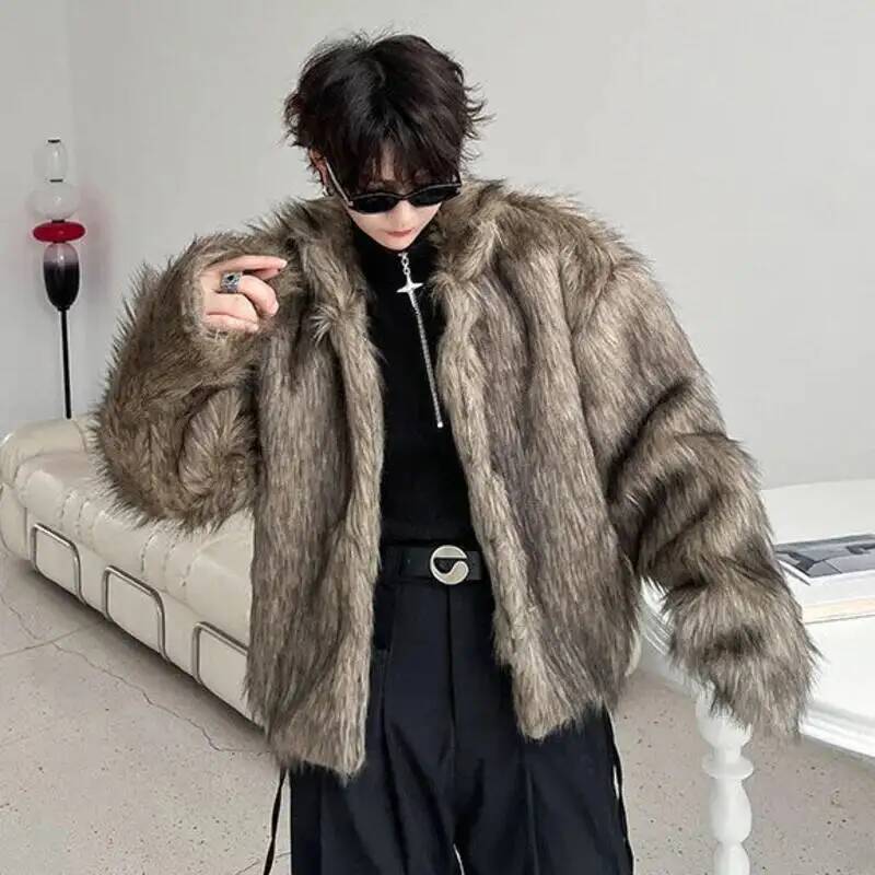 Korean Style Men's Faux Fur Ja – Women Electronic Accessories Bewertung und Preis