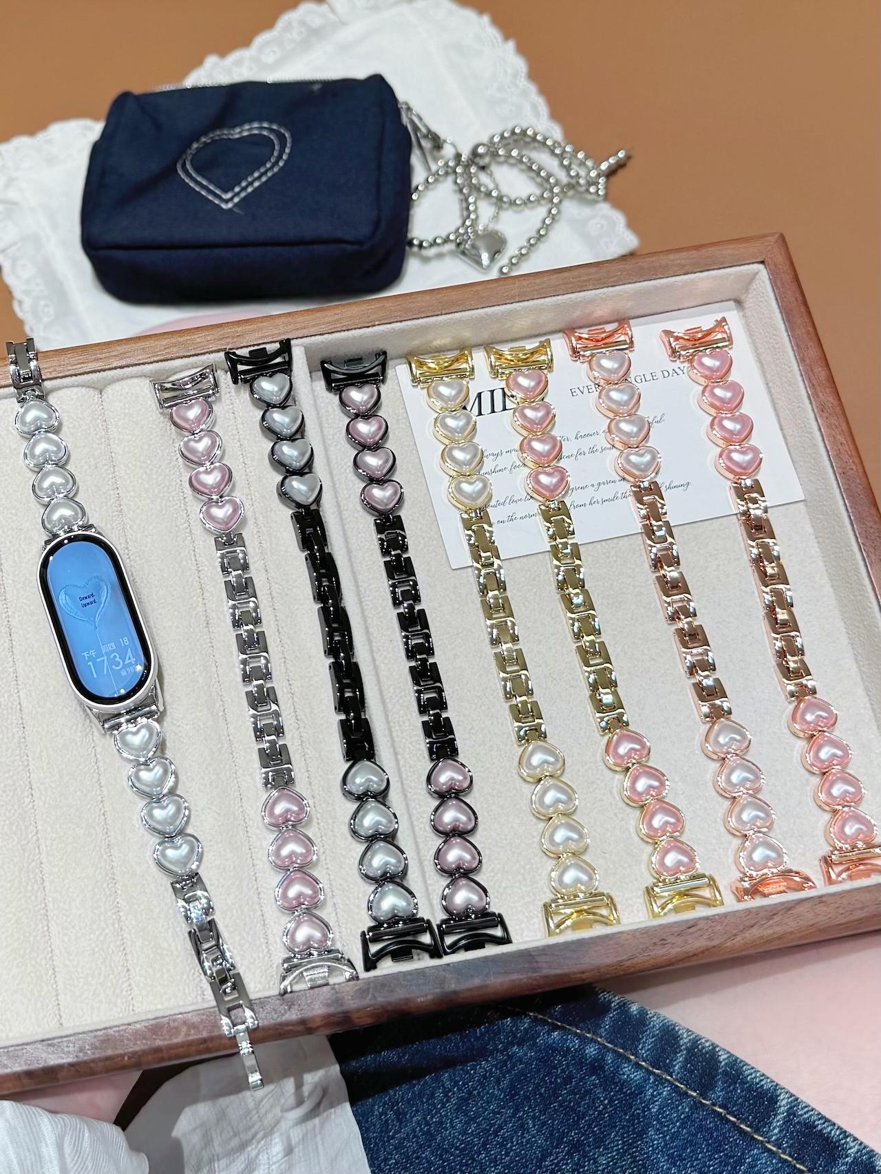 Sweet Pearl Heart Alloy Strap  – Women'S Accessories To Wear With Watch Bewertung und Preis